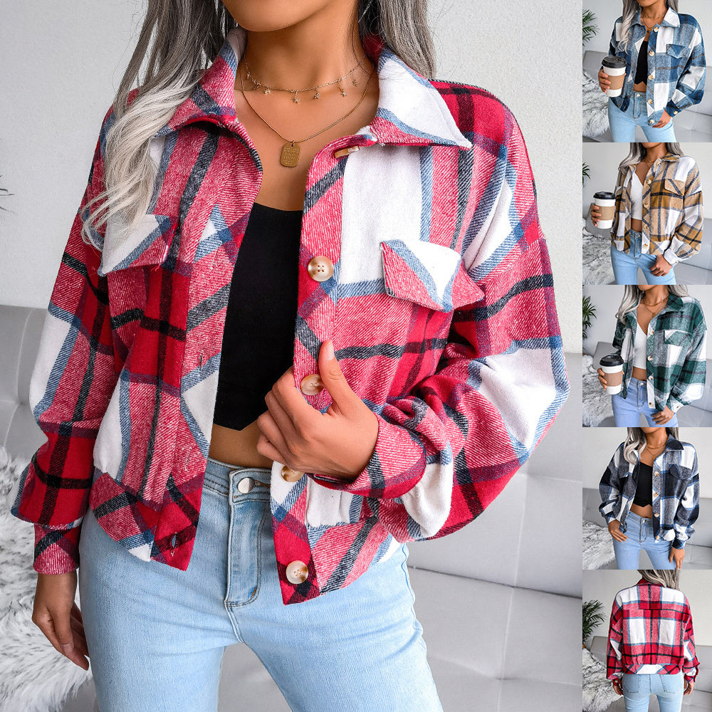 Women's Plaid Short Outerwear