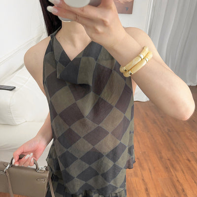 Sleeveless Plaid Top