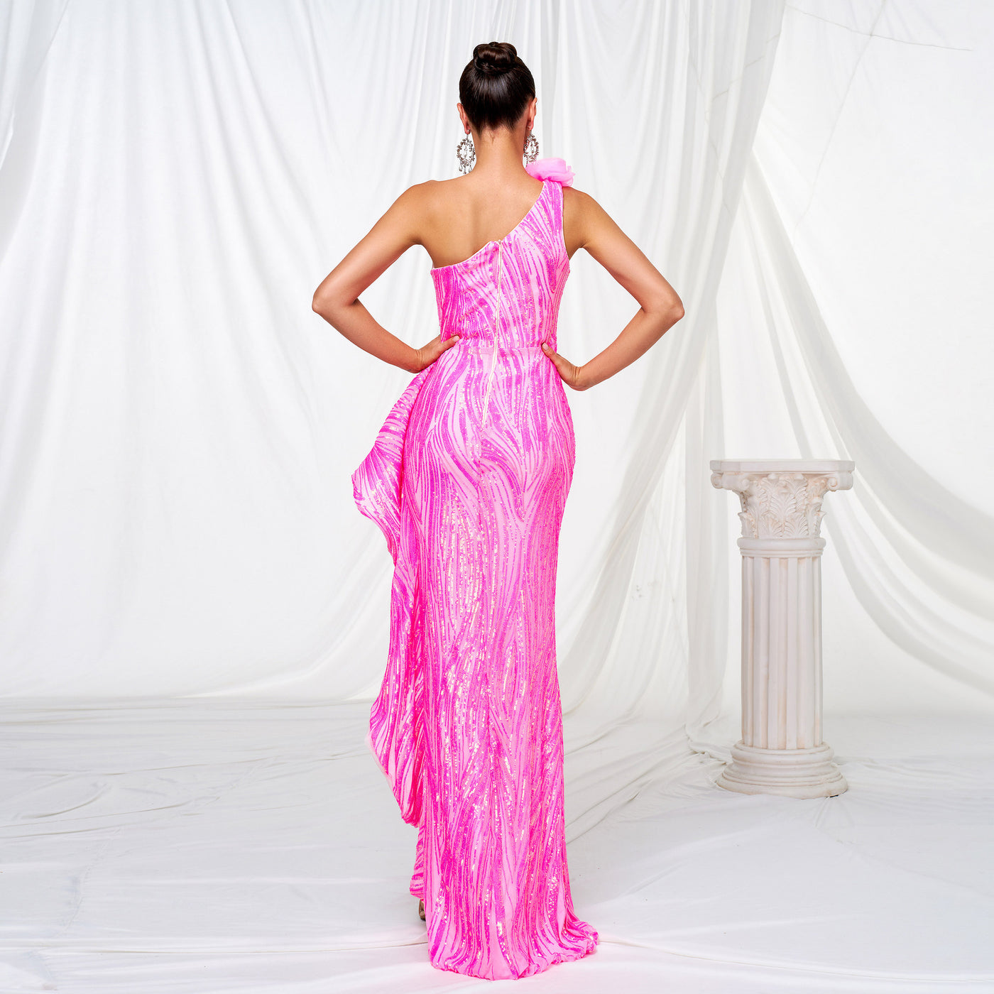 Women's Sequin One-Shoulder Gown - Shé Hauté