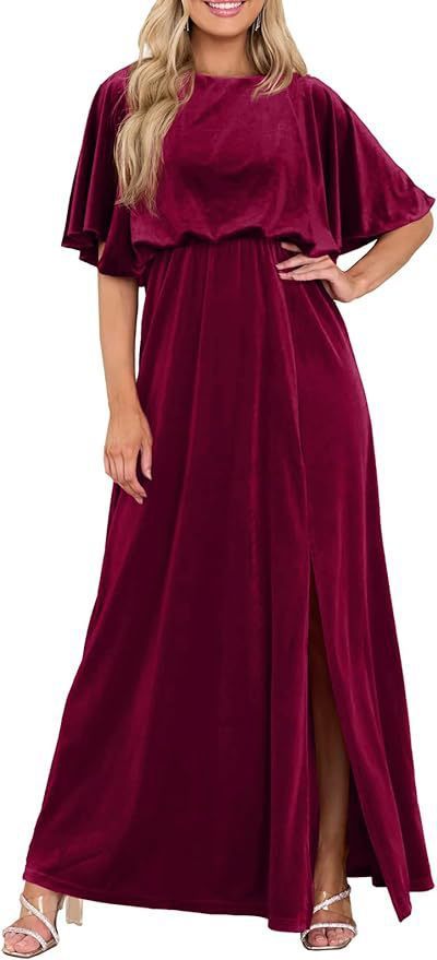 Robe fendue à manches lotus
